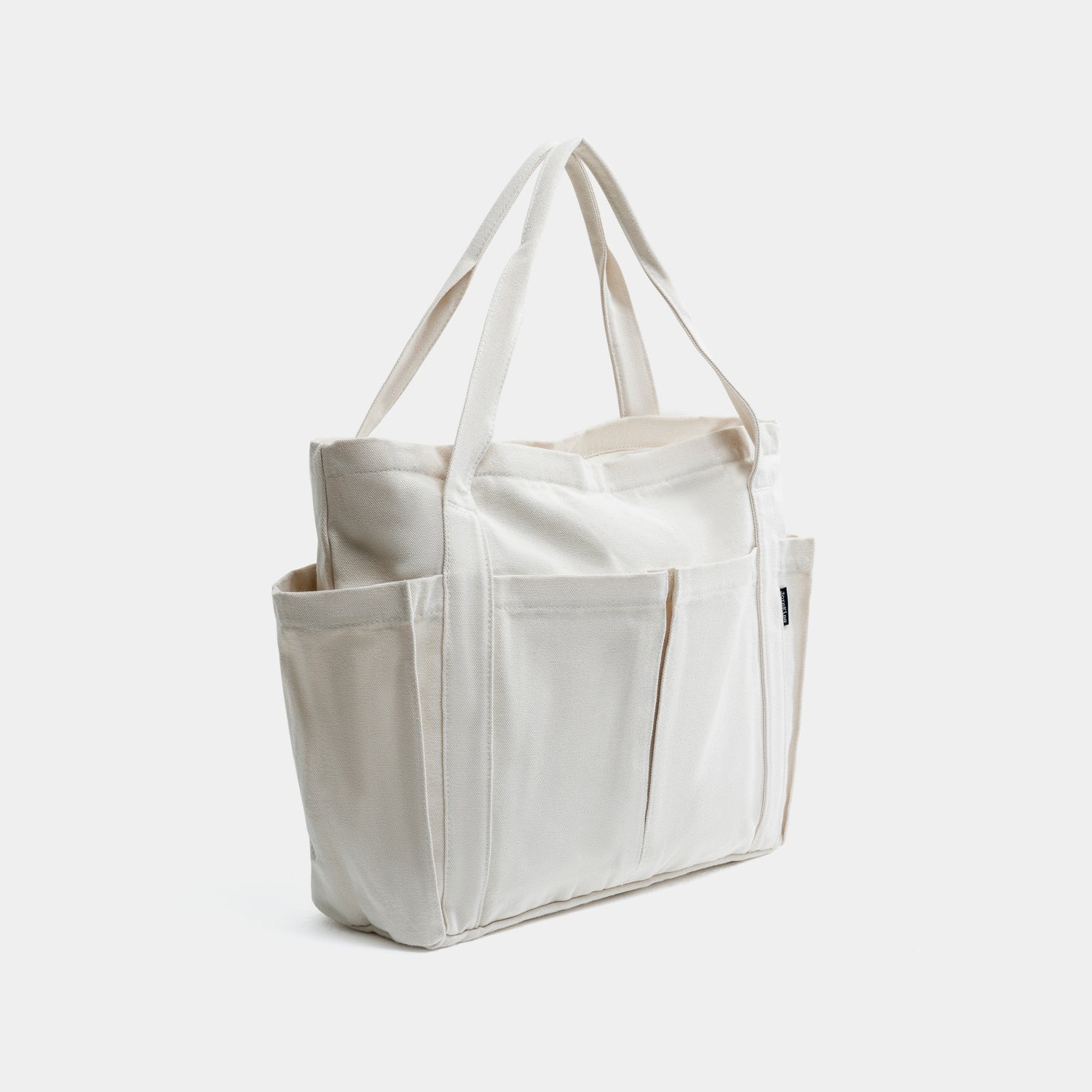 Journion White Canvas Tote Bag Casual Simple