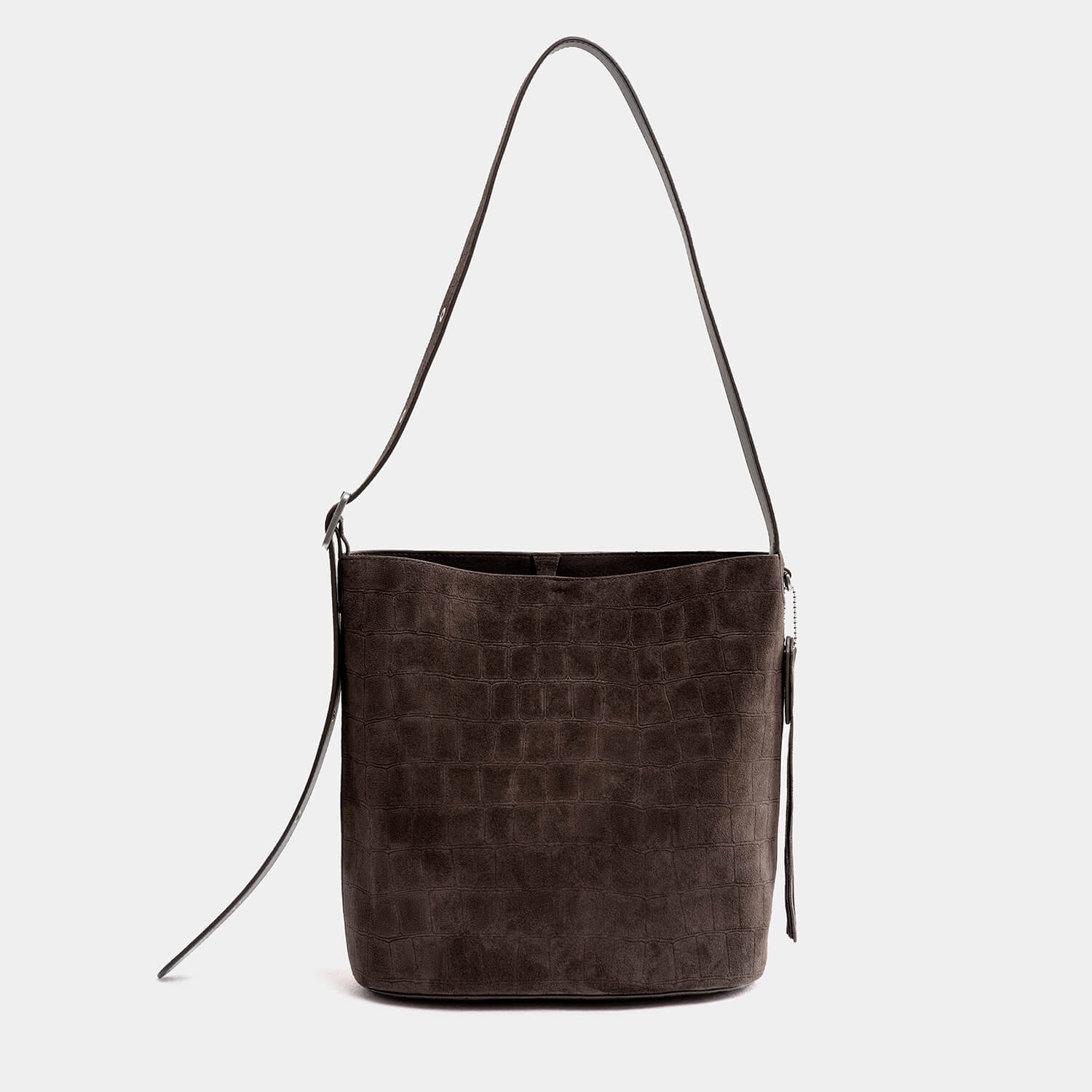 Journion Brown Bucket Crossbody Bag With Zippered Pocket
