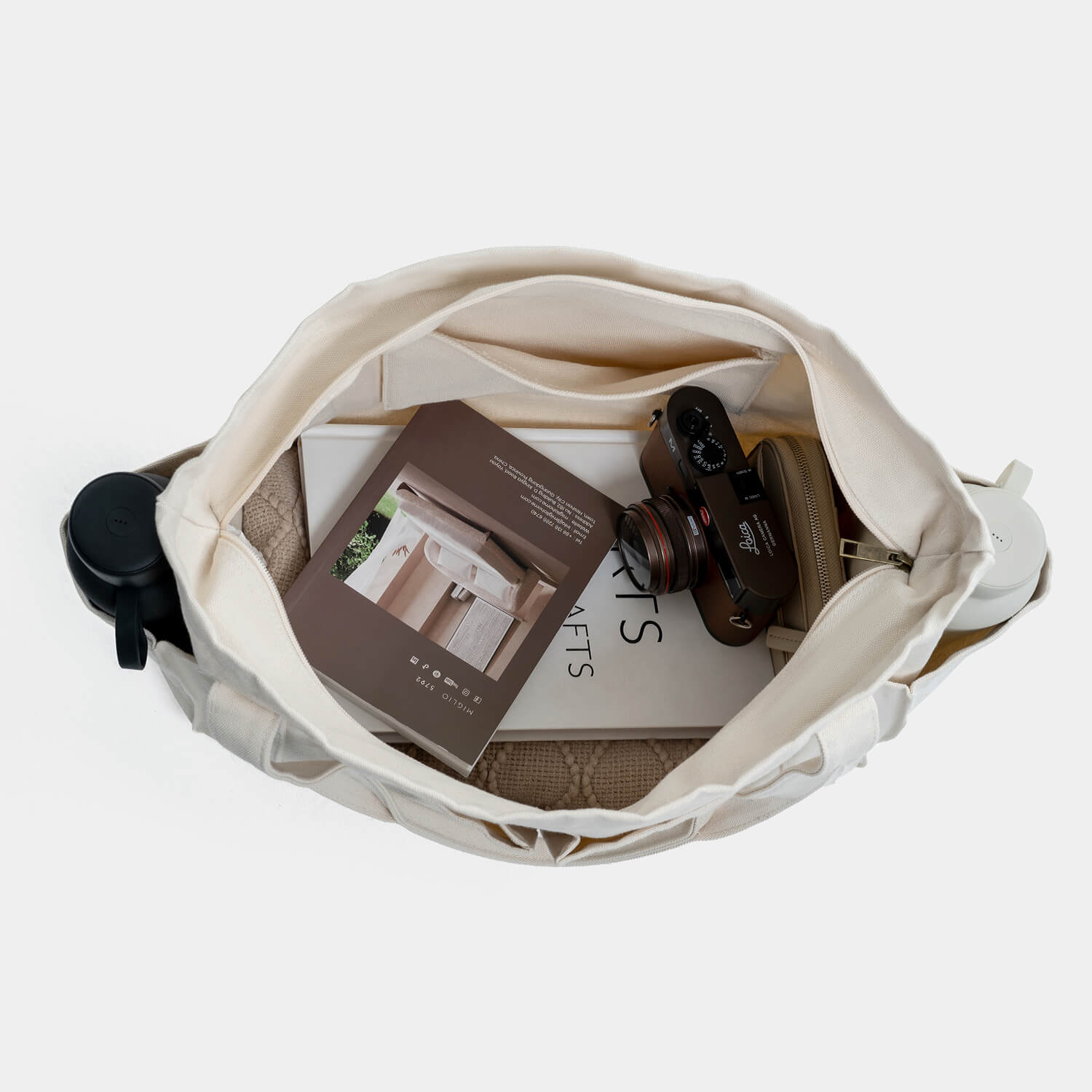 White Canvas Tote Bag Casual Simple