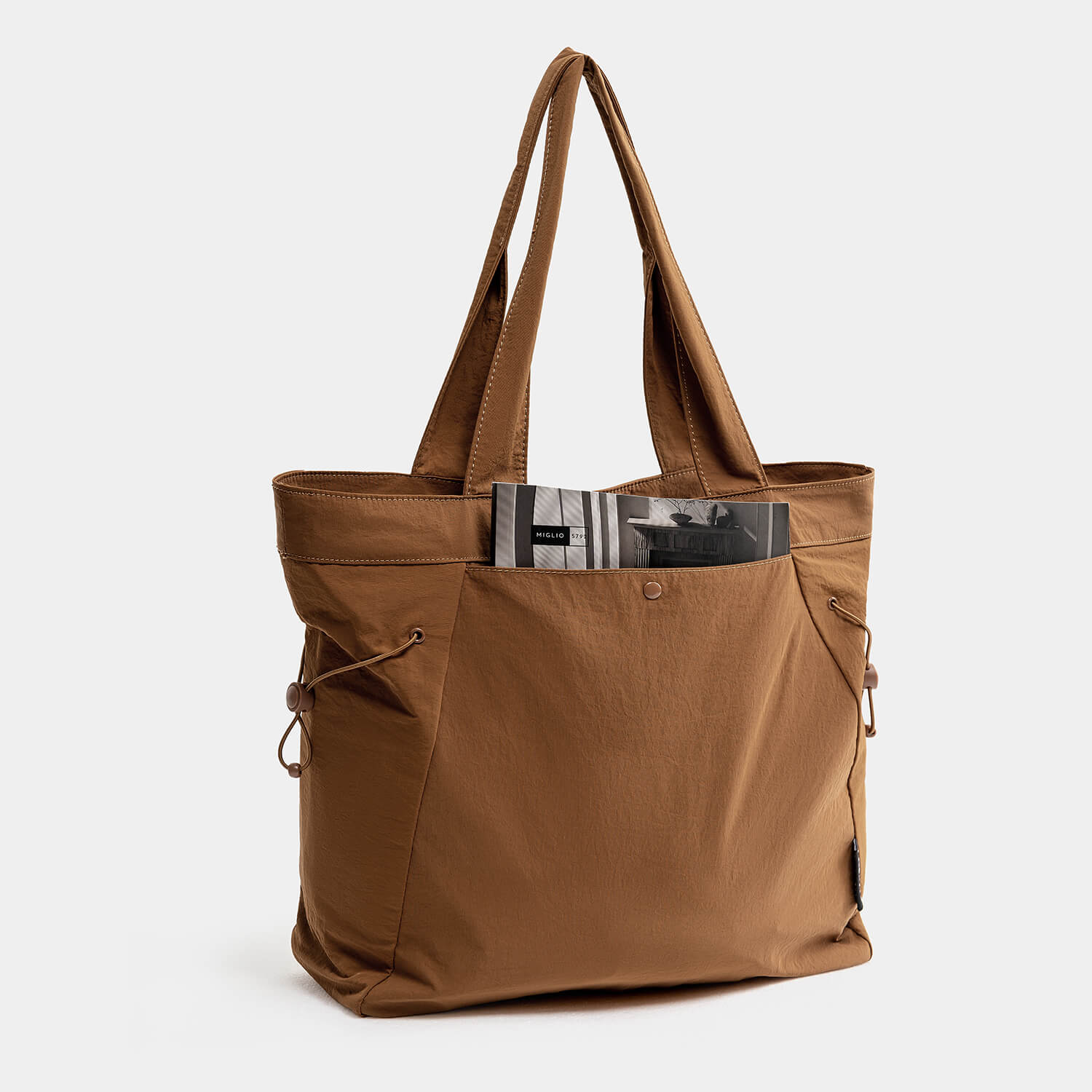 Journion Waterproof Nylon Tote Bag-Brown