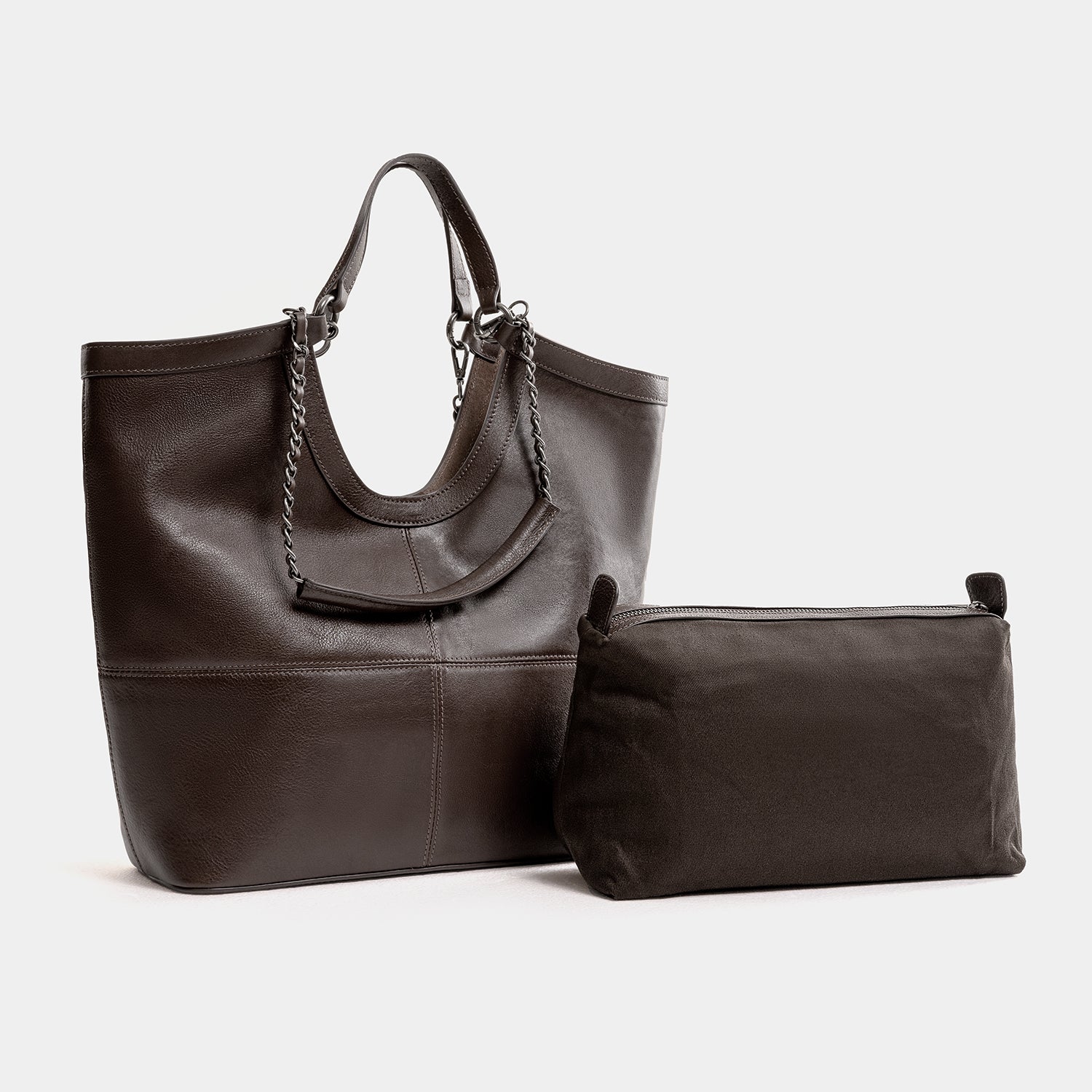 Journion Brown Tote Bag with Handle