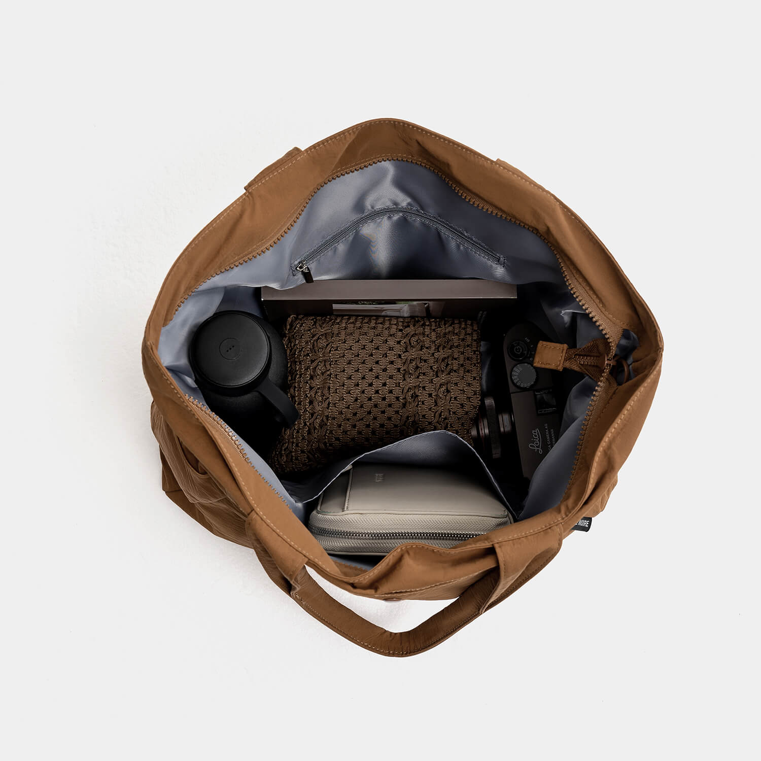 Journion Waterproof Nylon Tote Bag-Brown