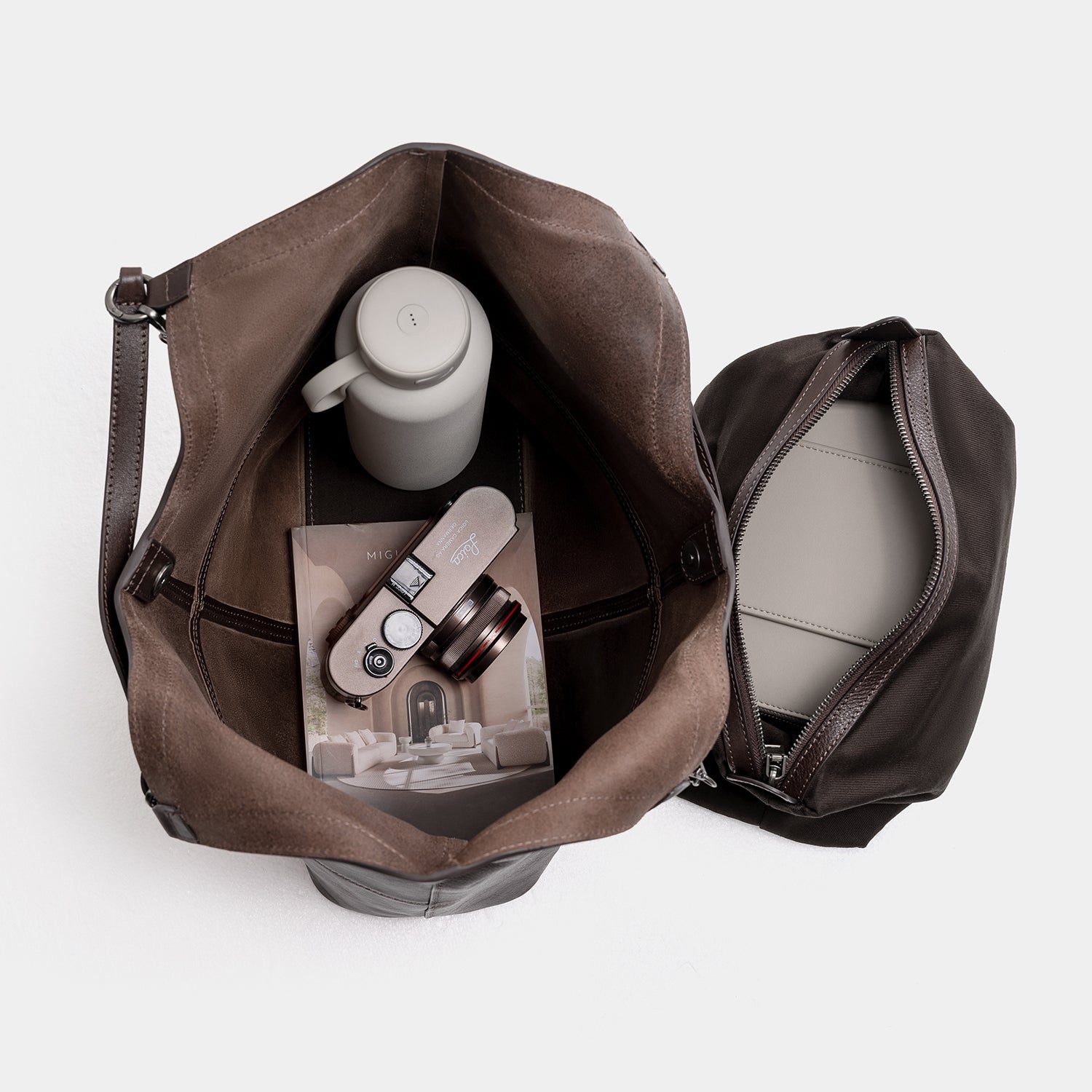 Journion Brown Tote Bag with Handle